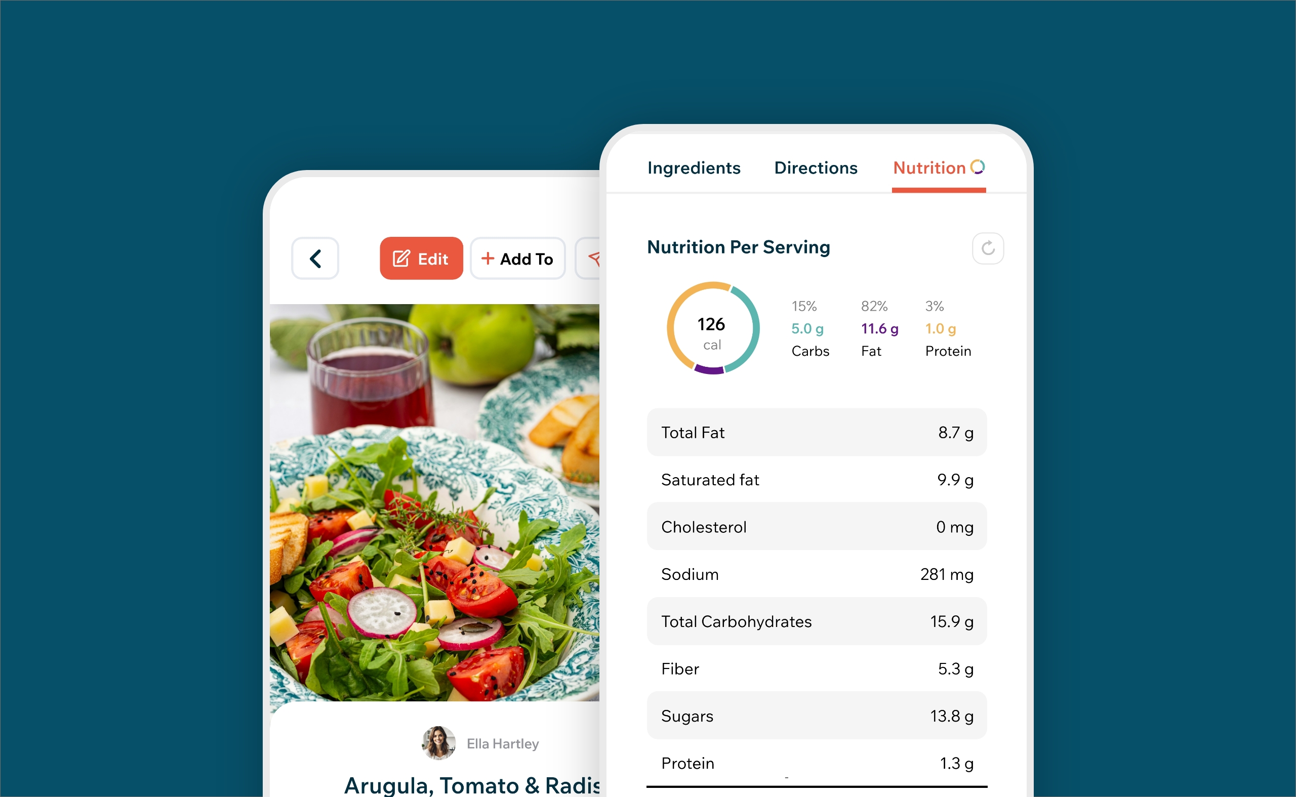 Recipe Nutrition Calculator iOS App